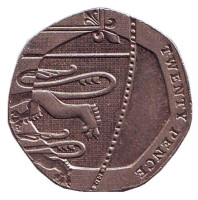 Монета 20 пенсов. 2010 год, Великобритания. 