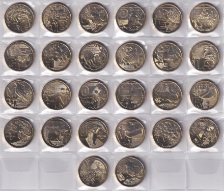 Набор из 26-ти монет номиналом 1 доллар. 2022 год, Австралия. Английский алфавит.