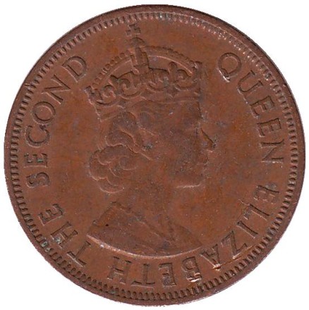 Монета 1 цент. 1955 год, Восточно-Карибские государства. Монета 1 цент. 1955 год, Восточно-Карибские государства.