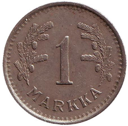 Монета 1 марка. 1937 год, Финляндия.