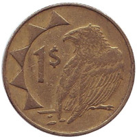 Орёл-скоморох. Монета 1 доллар. 2006 год, Намибия.