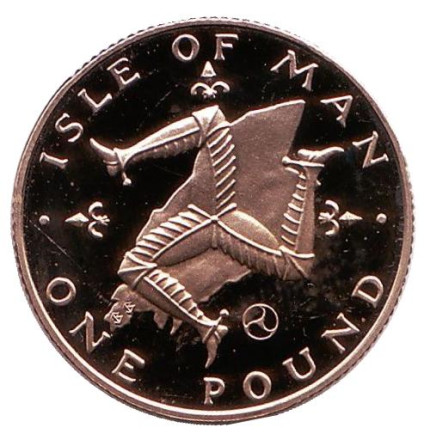 Монета 1 фунт. 1979 год (BB), Остров Мэн. Proof. Трискелион.