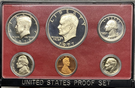 Годовой набор монет США (монетный двор S). 1977 год, США. Пруф.