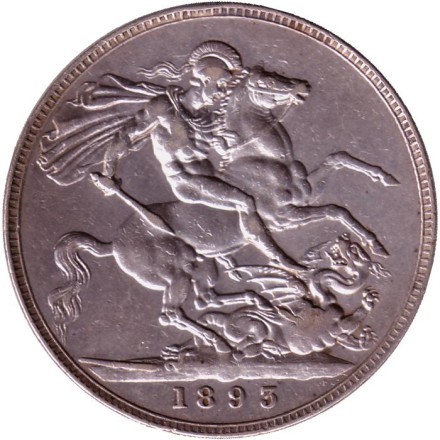 Монета 1 крона. 1893 год, Великобритания. (LVI).