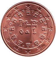 Монета 5 центов, 2004 год, Португалия.
