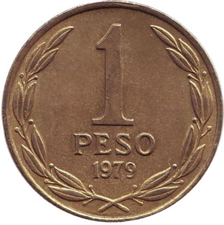 Монета 1 песо. 1979 год, Чили. Бернардо О’Хиггинс.