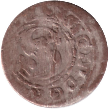 Монета 1 солид. Польша. Сигизмунд III Ваза. 1587-1632 гг. Рига.