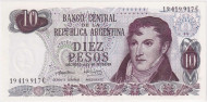 Банкнота 10 песо. 1973-76 гг., Аргентина. P-295(1). Банкнота 10 песо. 1973-76 гг., Аргентина. P-295(1).