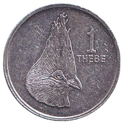 Монета 1 тхебе. 1984 год, Ботсвана. Турако.