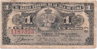 Банкнота 1 песо. 1896 год, Куба. P-47а. Банкнота 1 песо. 1896 год, Куба. P-47а.