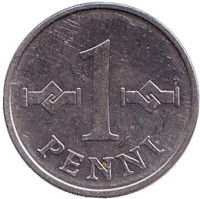 Монета 1 пенни. 1979 год, Финляндия.