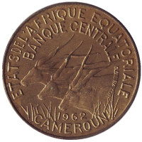 Монета 5 франков. 1962 год, Камерун.