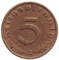 Монета 5 рейхспфеннигов. 1938 год (E), Третий Рейх (Германия). 