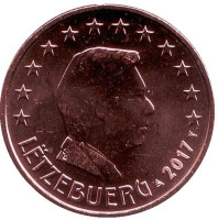 Монета 5 центов. 2017 год, Люксембург. 