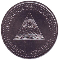 Монета 1 кордоба. 2007 год, Никарагуа. Горы-вулканы. Монета 1 кордоба. 2007 год, Никарагуа. Горы-вулканы.