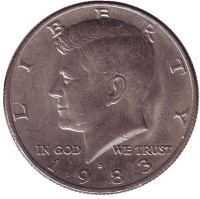 Джон Кеннеди. Монета 50 центов. 1983 год (D), США.