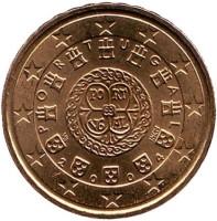 Монета 10 центов. 2004 год, Португалия.