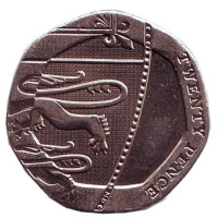 Монета 20 пенсов. 2014 год, Великобритания. 