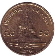 Монета 50 сатангов. 2004 год, Таиланд. Буддийский храм. Монета 50 сатангов. 2004 год, Таиланд. Буддийский храм.