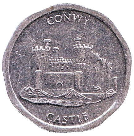 Замок Конуи. Транспортный жетон. 50 пенсов. 1990-е гг., Великобритания.
