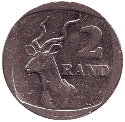 Монета 2 ранда. 2002 год, ЮАР. Антилопа.