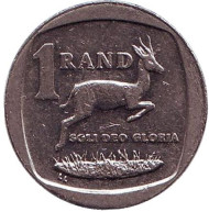 Монета 1 ранд. 2004 год, ЮАР. Газель. Монета 1 ранд. 2004 год, ЮАР. Газель.