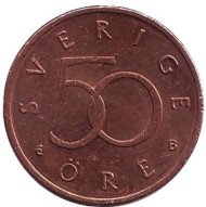 Монета 50 эре. 2001 год, Швеция. Монета 50 эре. 2001 год, Швеция.