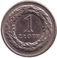Монета 1 злотый. 1995 год, Польша. Монета 1 злотый. 1995 год, Польша.