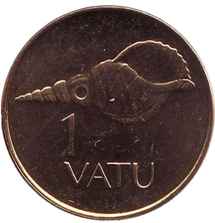 Монета 1 вату, 2002 год, Вануату. Ракушка.