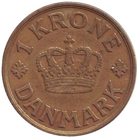 Монета 1 крона. 1940 год, Дания.
