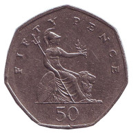 Монета 50 пенсов. 1997 год, Великобритания. 