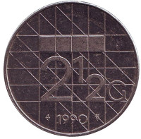 Монета 2,5 гульдена, 1990 год, Нидерланды.
