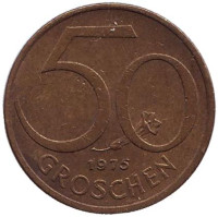 Монета 50 грошей. 1975 год, Австрия. 