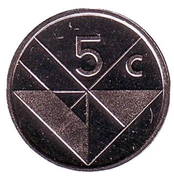 Монета 5 центов. 1992 год, Аруба. UNC.