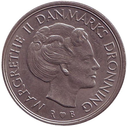 Монета 5 крон. 1984 год, Дания. Монета 5 крон. 1984 год, Дания.