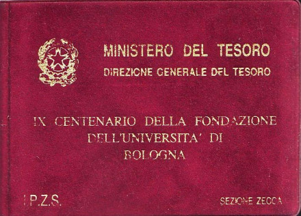 900 лет Болонскому университету. Набор из 3-х монет (100, 200, 500 лир). 1988 год, Италия.