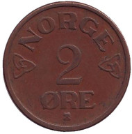 Монета 2 эре. 1953 год, Норвегия. Монета 2 эре. 1953 год, Норвегия.