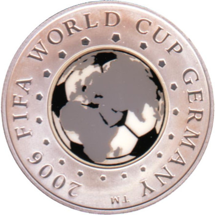 Монета 20 рублей. 2005 год, Беларусь. Чемпионат мира по футболу 2006.