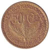 Монета 50 сантимов. 1925 год, Камерун