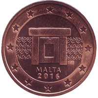 Монета 2 цента. 2016 год, Мальта. 
