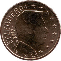 Монета 50 центов. 2017 год, Люксембург.