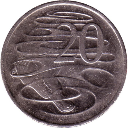 Монета 20 центов. 2011 год, Австралия. Утконос.