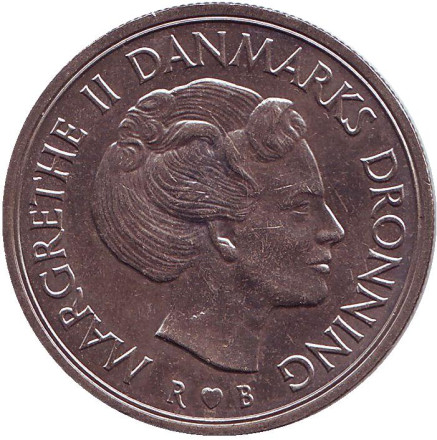 Монета 5 крон. 1987 год, Дания. Монета 5 крон. 1987 год, Дания.