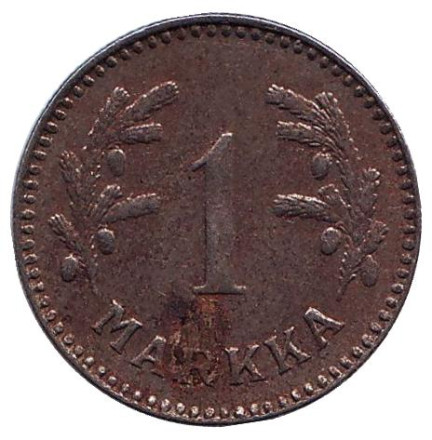 Монета 1 марка. 1947 год, Финляндия.