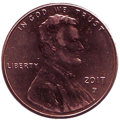 Монета 1 цент. 2017 год (P), США.