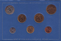 Набор монет Финляндии (7 шт), 1974 год, Финляндия. (в банковской упаковке)