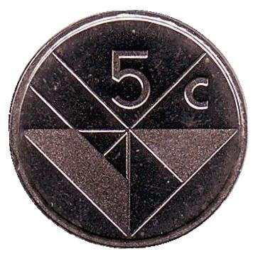 Монета 5 центов. 1994 год, Аруба. UNC.