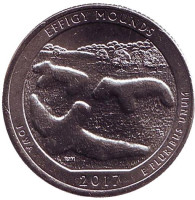 Национальный памятник Эффиджи-Маундз. Монета 25 центов (P). 2017 год, США.