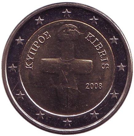 Монета 2 евро. 2008 год, Кипр.