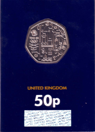 Монета 50 пенсов. 2021 год, Великобритания. Сборная Великобритании на Олимпийских играх в Токио.